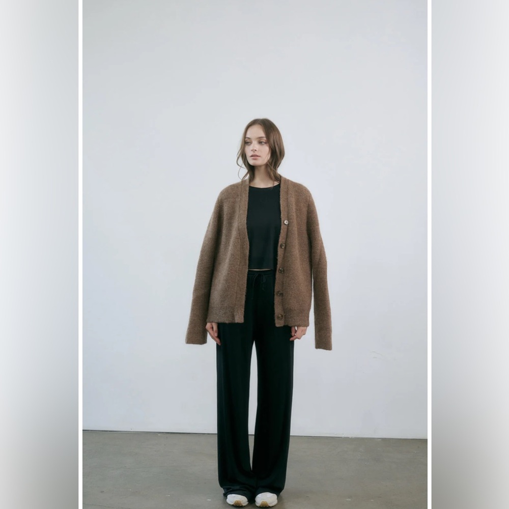 Vincent James Soil + Climate Beneficial Button Front Cardigan in Brown Size XS/S